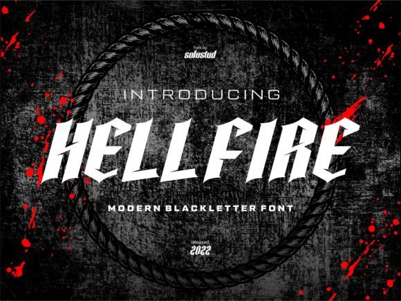 Hellfire: Igniting Bold Designs with a Modern Black Letter Font