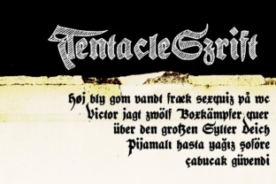 Tentacle Szrift: A Blackletter Font with a Handwritten Soul